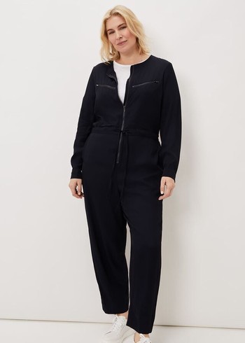 Phase Eight Duna Zip Jumpsuit Navy Australia | KF7850296